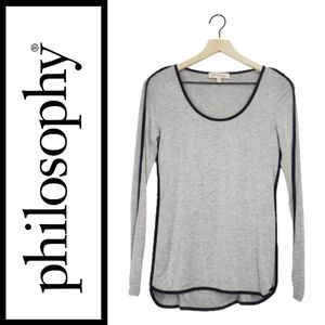 ♡Grey Philosophy Long Sleeve With Black Outline♡